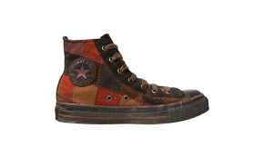 Converse Schuhe Chuck Taylor All Star Chucks 7D - Sample Braun Leder Edition Patchwork HI - Vintage